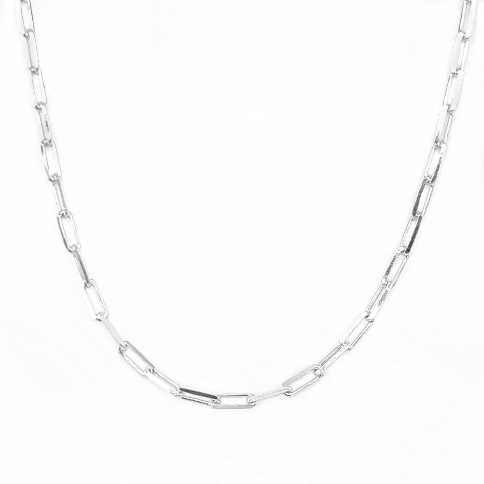 Silver Paperclip Chain 16'' (40cm)