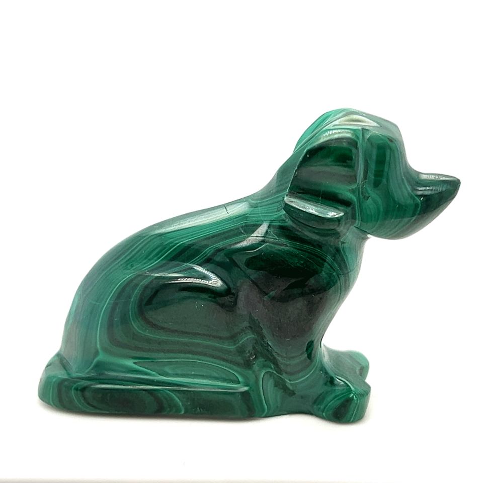 Polished Malachite Dog