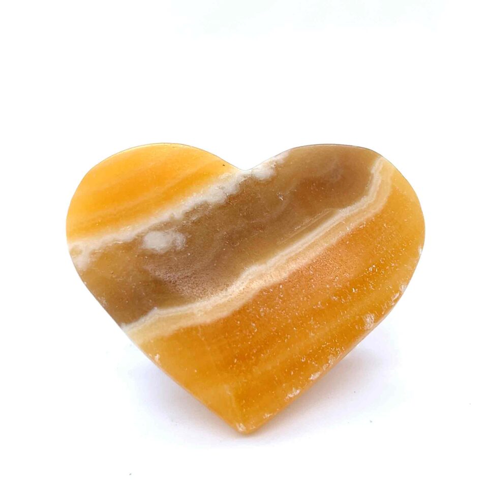 Orange Calcite Polished Heart