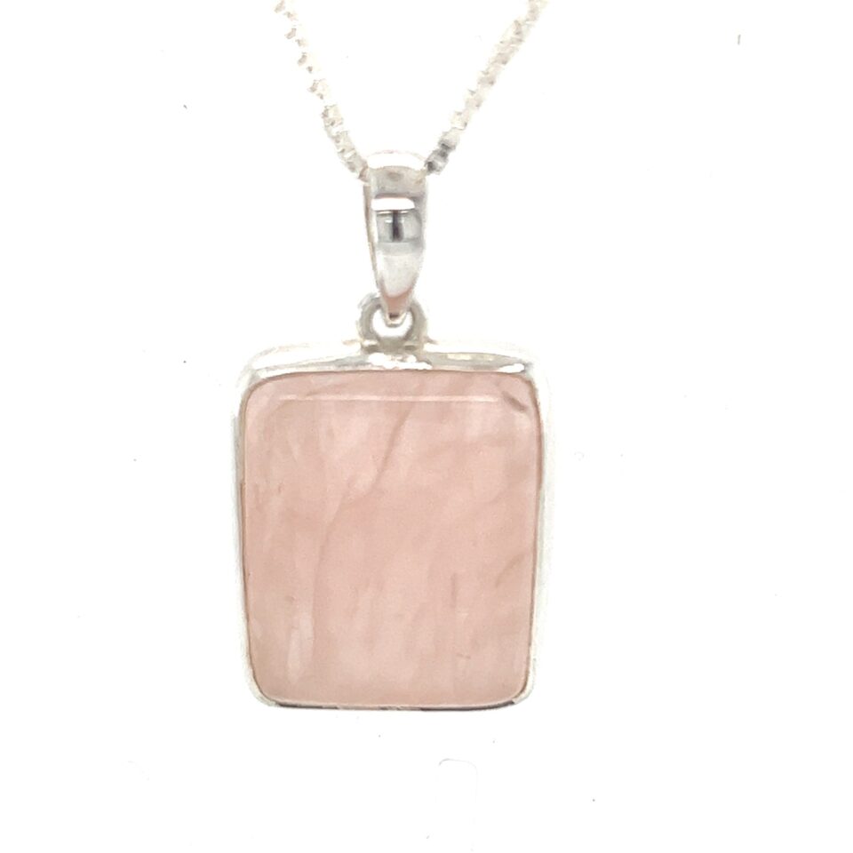 Silver Rose Quartz Pendant