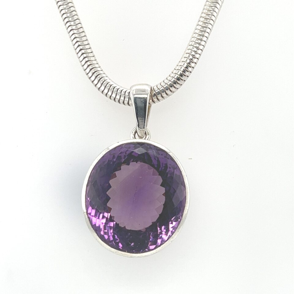 Faceted Amethyst Statement Pendant