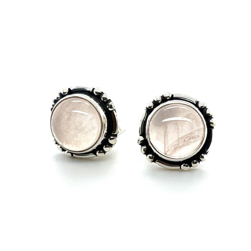 Rose Quartz Stud Earrings