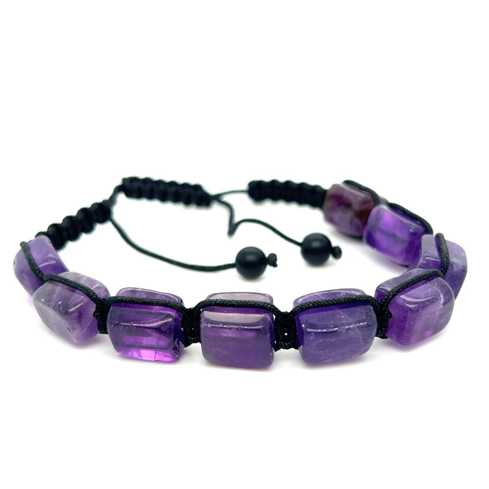 Amethyst Bead Cord Bracelet