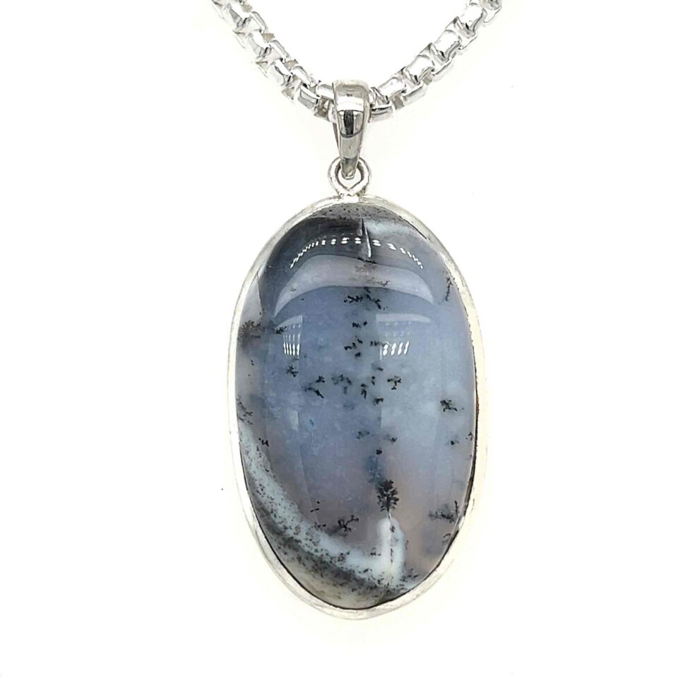 Oval Dendritic Agate Pendant