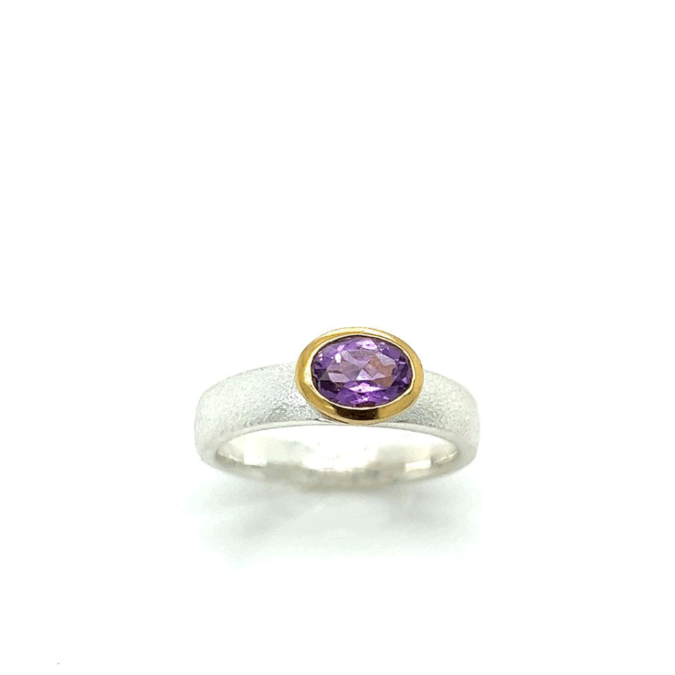 Amethyst Silver/Gold Ring