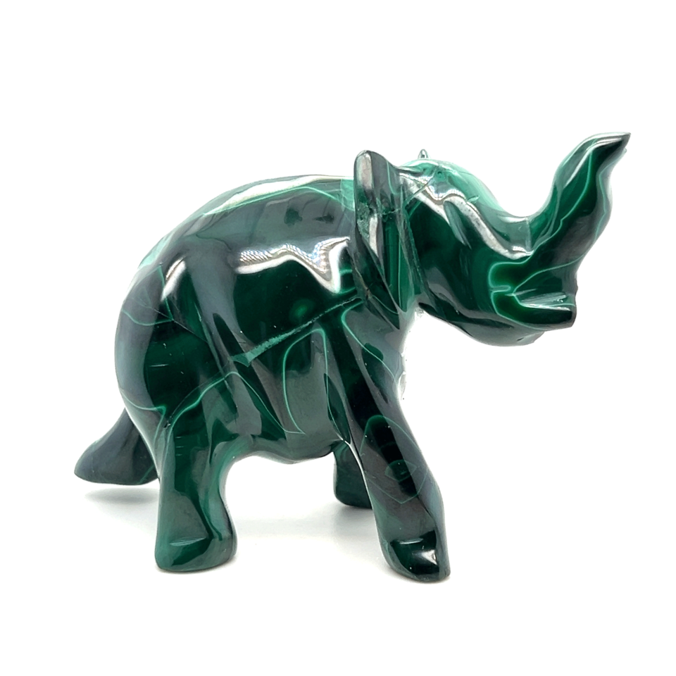 Polished Malachite Elephant